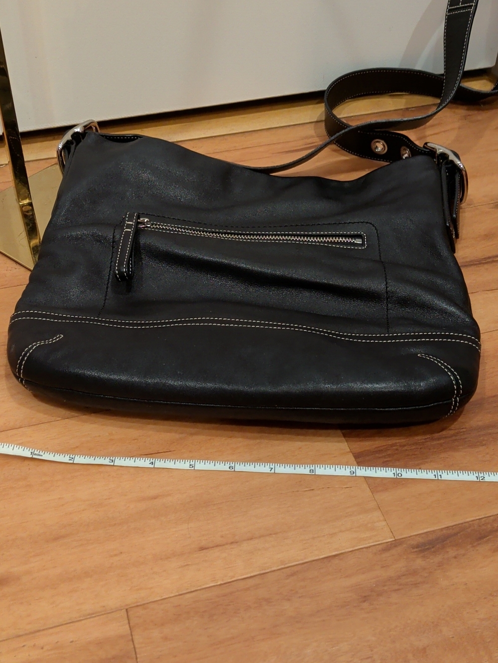 Vintage Coach Legacy / Soho Hobo Slim Duffle Black Leather Shoulder Bag Purse - Picture 3 of 13